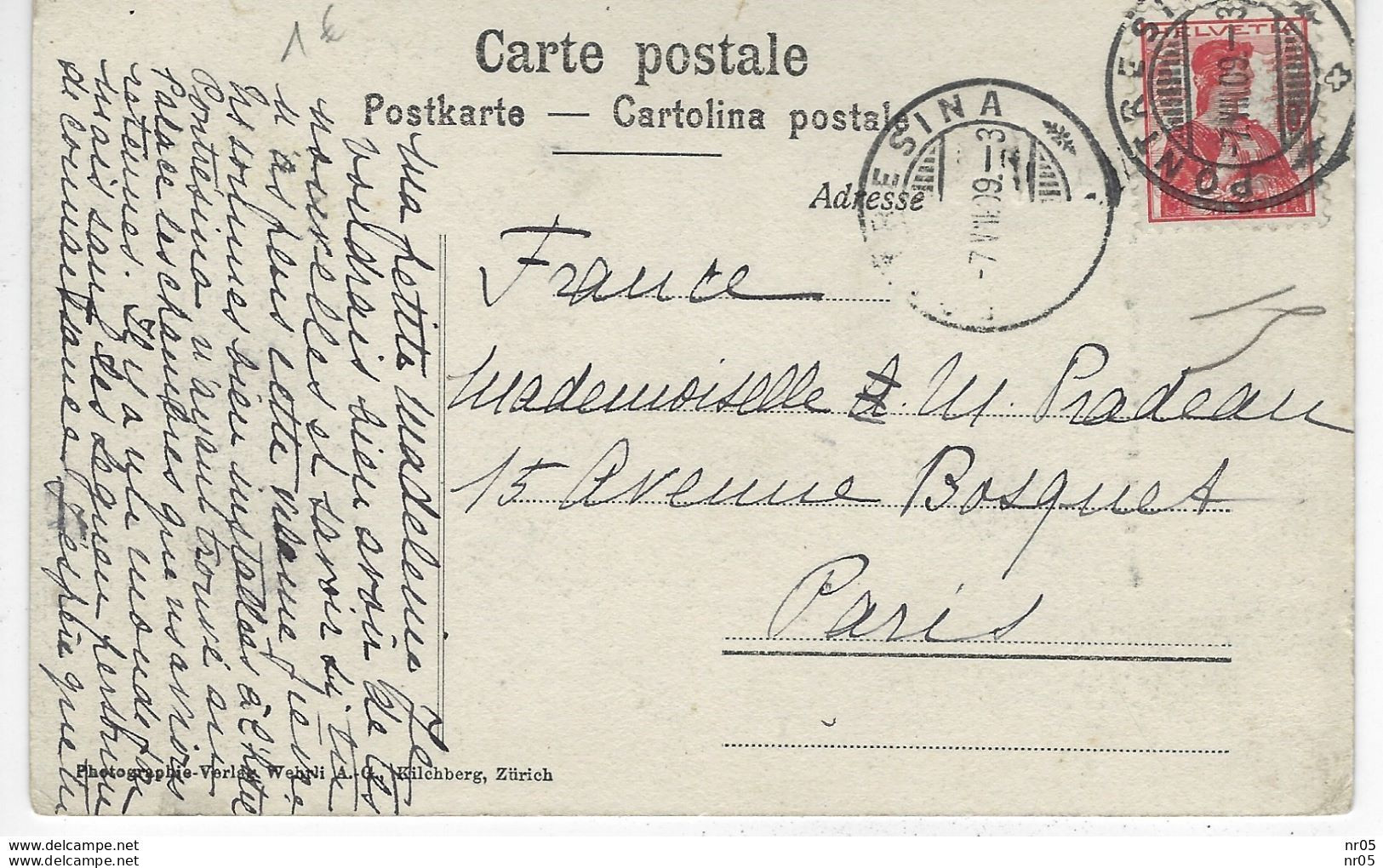 SUISSE  - PONTRESINA Und VAL ROSEG ( CP Pour  France Avec Timbre 1909 ) - Pontresina