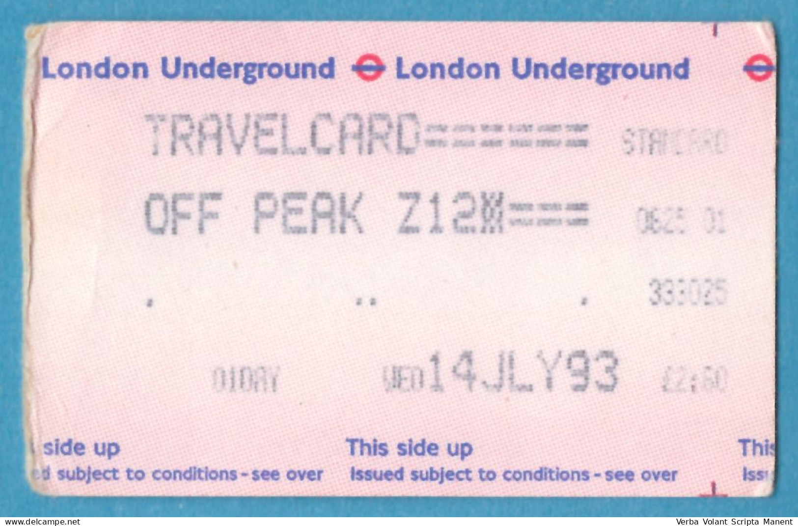 H-0600 * Great Britain - London Underground Ticket, 1993 - Europe