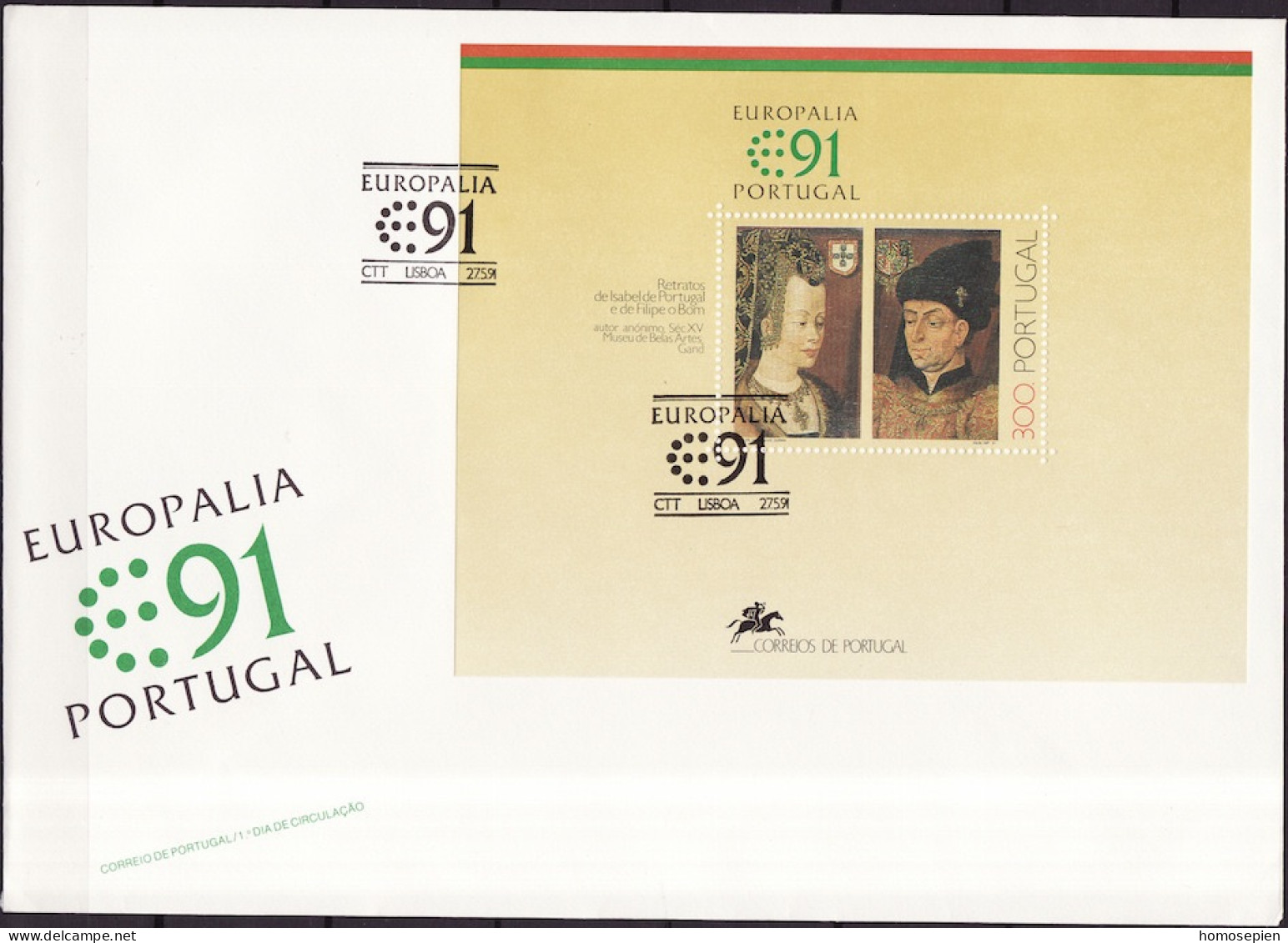 Portugal FDC 1991 Y&T N°BF80 - Michel N°B79 - 300e Europalia - FDC