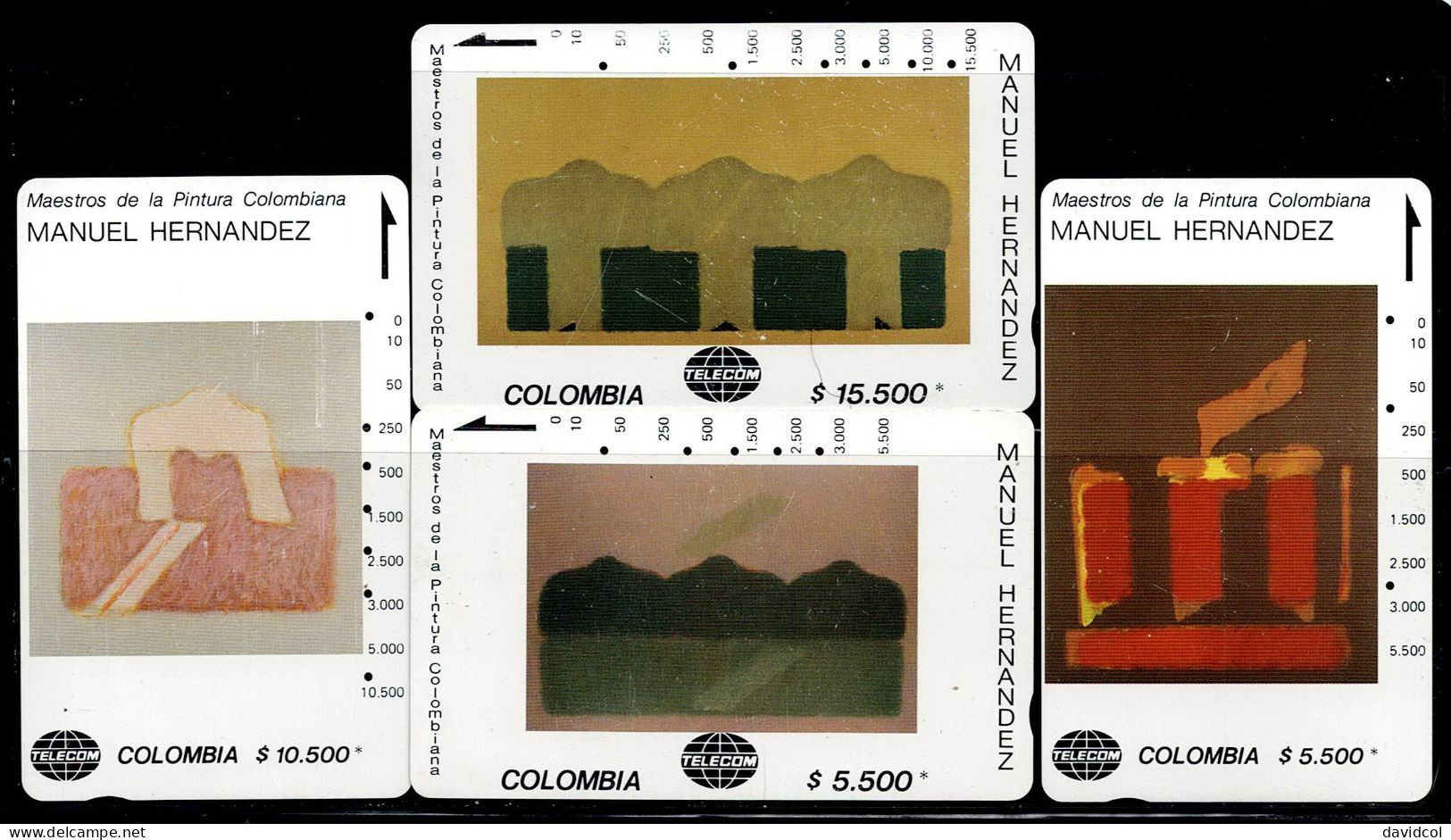 TT3-COLOMBIA TAMURA CARDS 1990's - USED SET MASTER PAINTERS - MANUEL HERNANDEZ - Colombia