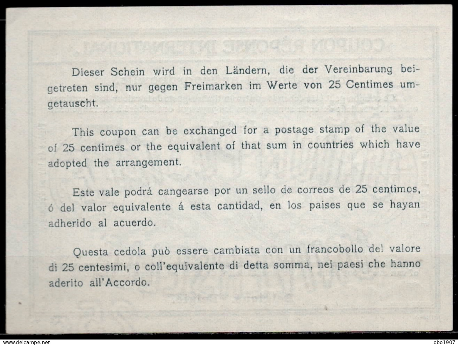 BELGIQUE BELGIE BELGIUM  Ro4  International Reply Coupon Reponse Antwortschein IAS IRC Watermark Shifted - Cupón-respuesta Internacionales