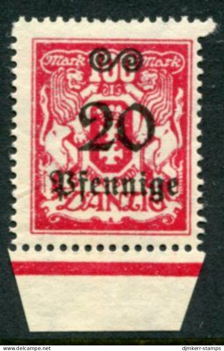 DANZIG 1923 Arms Definitive 20 Pf. On 100 M. MNH / **.  Michel 183 - Mint