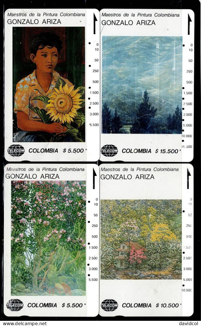 TT5-COLOMBIA TAMURA CARDS 1990's - USED SET MASTER PAINTERS - GONZALO ARIZA - Colombie