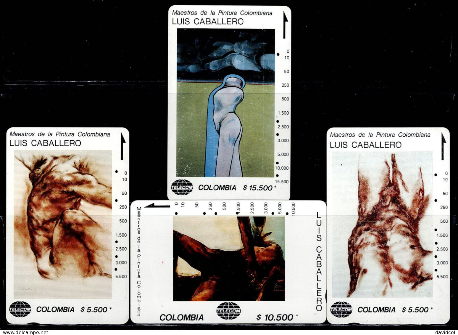 TT6-COLOMBIA TAMURA CARDS 1990's - USED SET MASTER PAINTERS - LUIS CABALLERO - Colombia