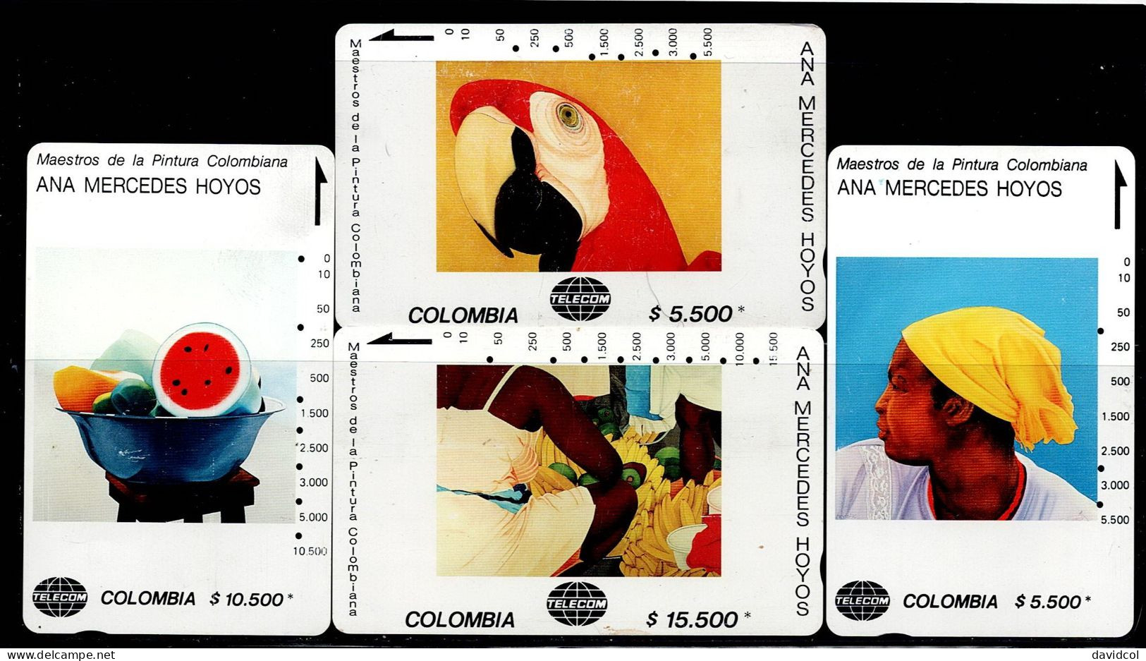 TT7-COLOMBIA TAMURA CARDS 1990's - USED SET MASTER PAINTERS - ANA MERCEDES HOYOS - Colombie