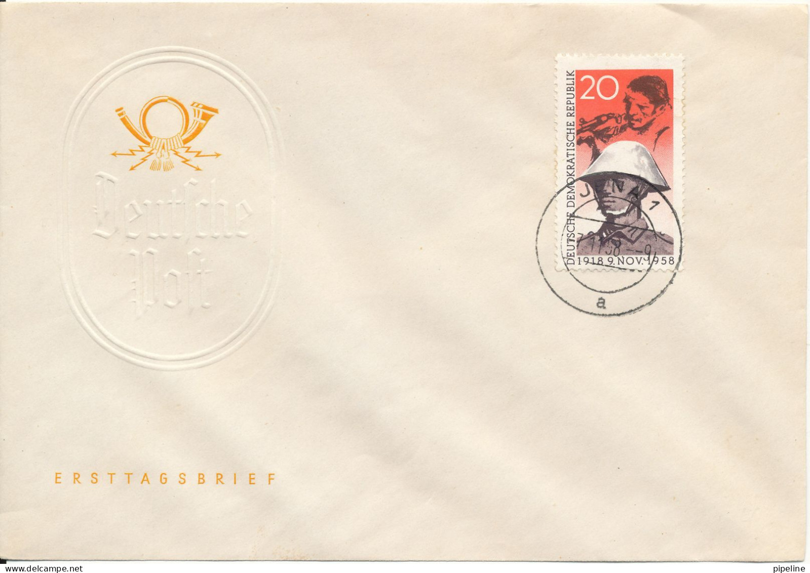 Germany DDR FDC Jena 7-11-1958 40th Anniversary Of November Revolution (RARE ITEM) - Other & Unclassified
