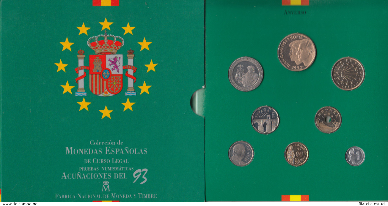 España Spain Cartera Oficial  Set Pesetas 1993 Juan Carlos I FNMT - [ 4] 1975-…: Juan Carlos I.