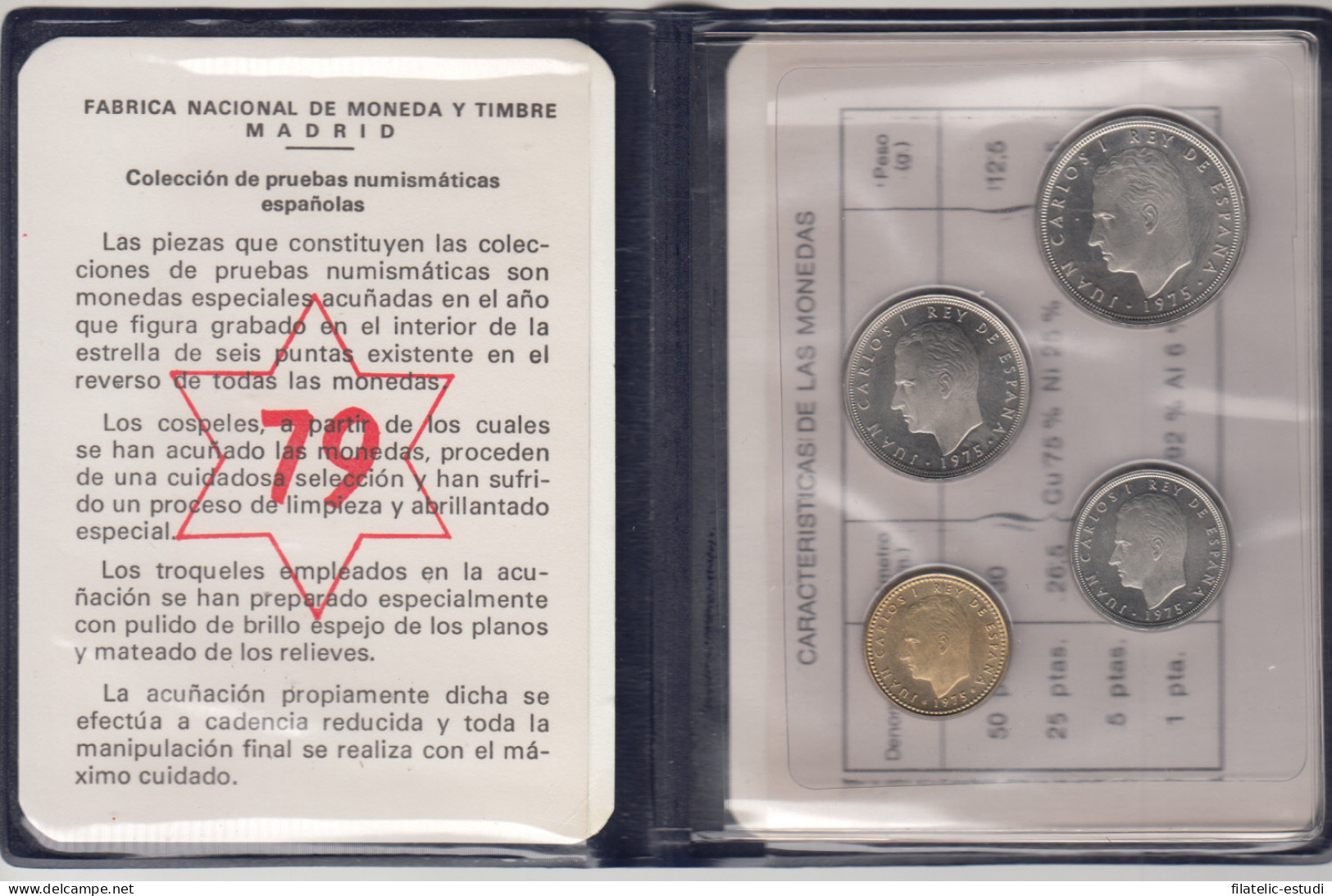 España Spain Cartera Oficial  Pesetas 1975 (*19-79) Juan Carlos I FNMT - [ 4] 1975-… : Juan Carlos I