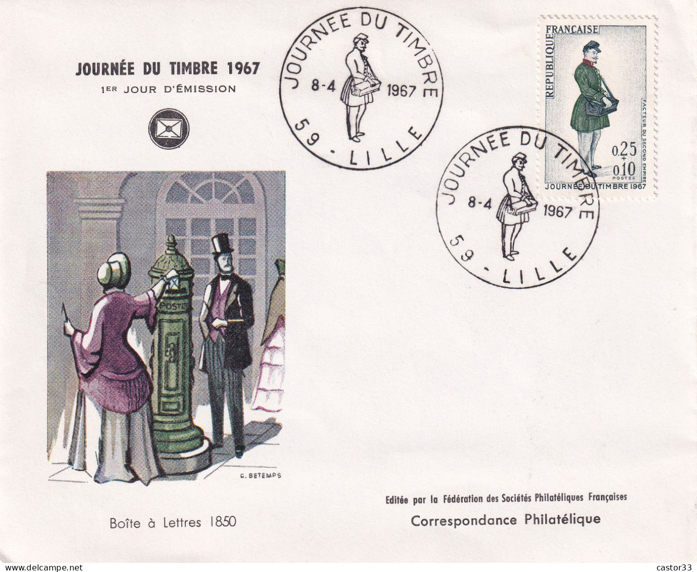 Journée Du Timbre 1967, Boîte à Lettres 1850 - Tag Der Briefmarke