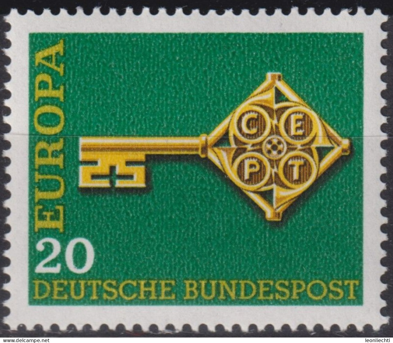 1968 Deutschland > BRD, ** Mi:DE 559, Sn:DE 983, Yt:DE 423, Europa (C.E.P.T.) 1968 - Schlüssel - 1968