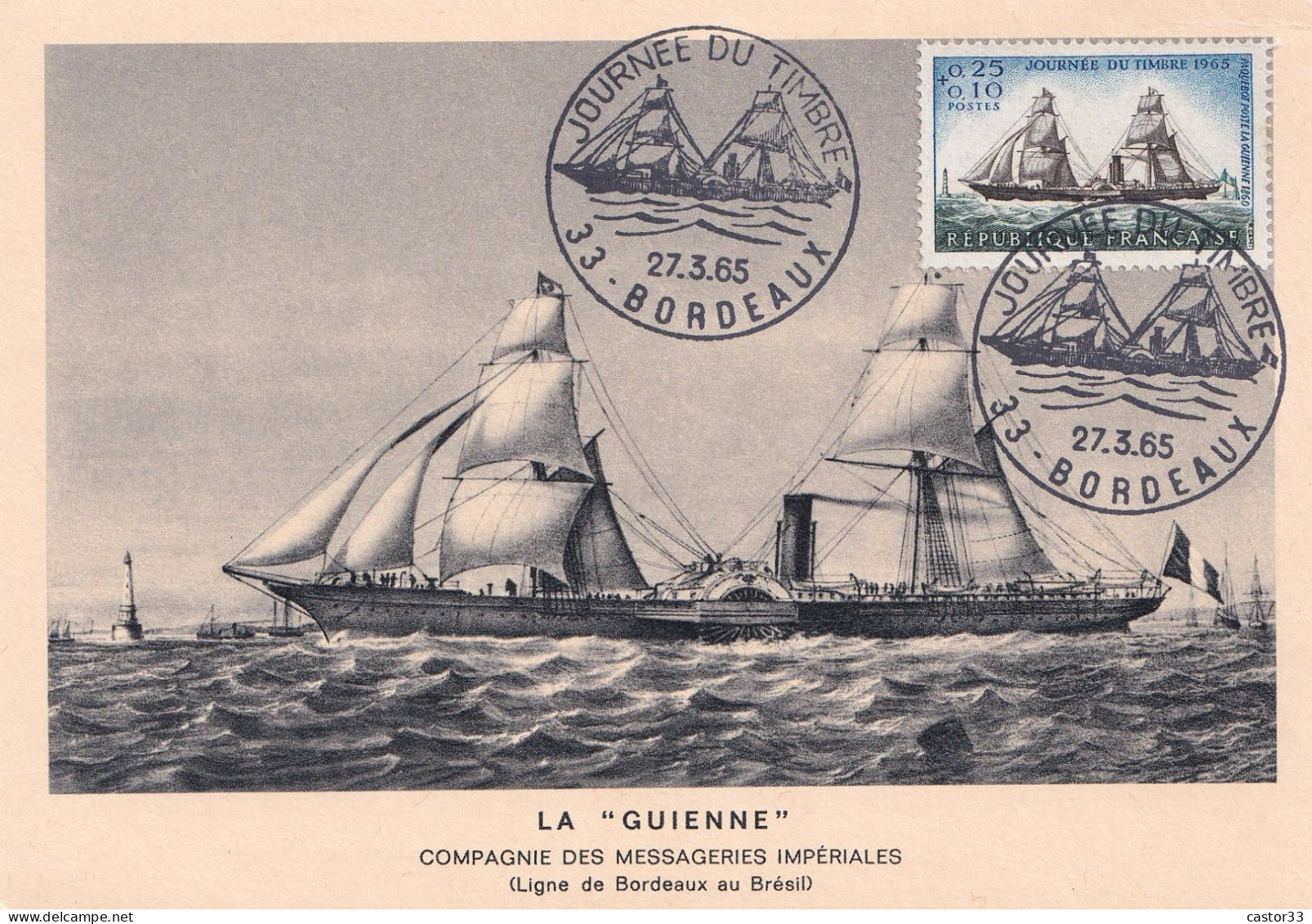 Journée Du Timbre 1965, "La Guienne" - Tag Der Briefmarke