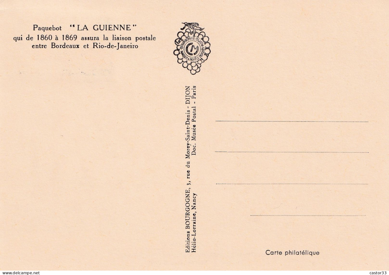 Journée Du Timbre 1965, "La Guienne" - Tag Der Briefmarke