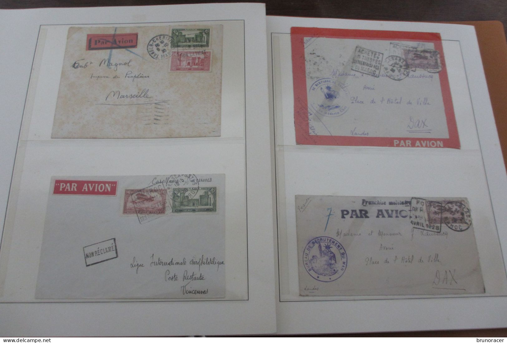 BELLE COLLECTON DE 130 LETTRES DU MAROC SURTOUT PAR AVION 1904 - 1963 A ETUDIER TRES FORTE COTE VOIR SCANS