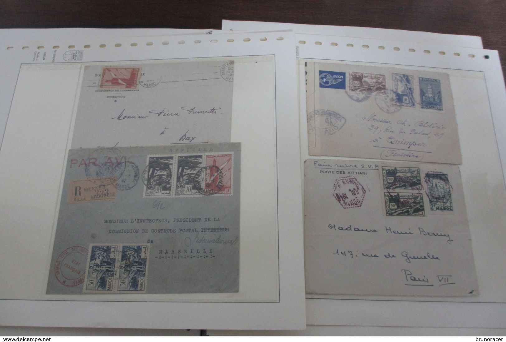 BELLE COLLECTON DE 130 LETTRES DU MAROC SURTOUT PAR AVION 1904 - 1963 A ETUDIER TRES FORTE COTE VOIR SCANS