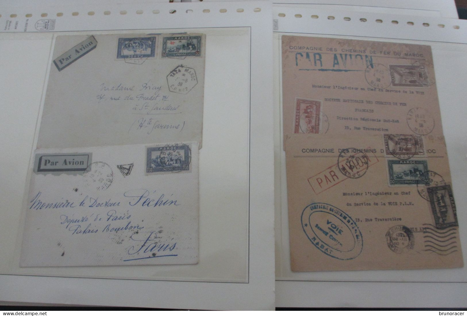 BELLE COLLECTON DE 130 LETTRES DU MAROC SURTOUT PAR AVION 1904 - 1963 A ETUDIER TRES FORTE COTE VOIR SCANS