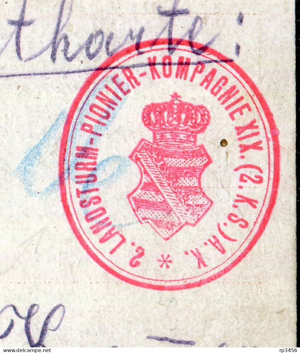 "DEUTSCHES REICH" AK Per Feldpost Mit Rotem Ovalstempel "2. LANDSTURM-PIONIER-KOMPAGNIE XIX" (R0053) - Feldpost (franchise)