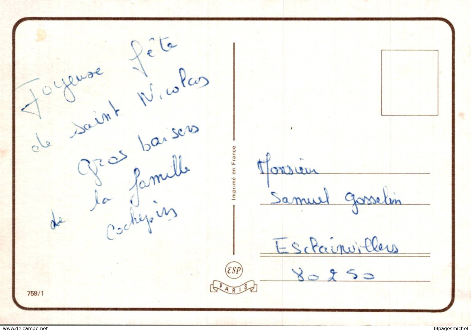 K1403 - SAINT NICOLAS - Lot de 4 Cartes Postales