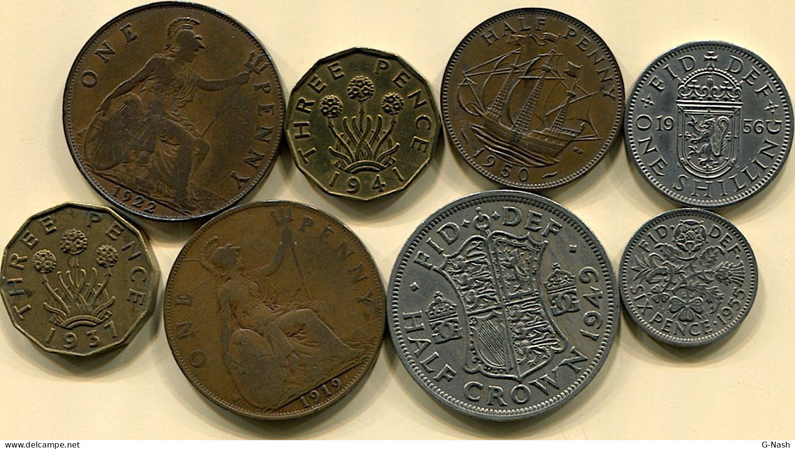 Grande-Bretagne - Lot De 8 Pièces (période 1919 - 1956) - Collezioni