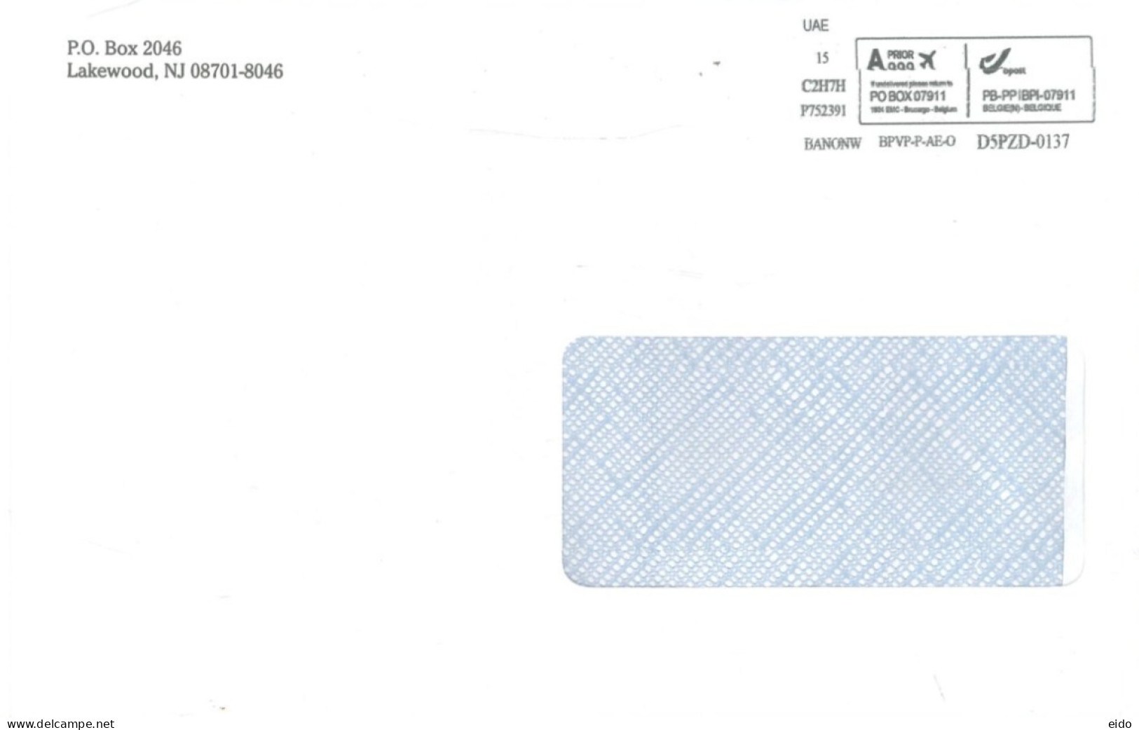 BELGIUM - 2023, PRIORITY POSTAL FRANKING MACHINE COVER TO DUBAI. - Lettres & Documents