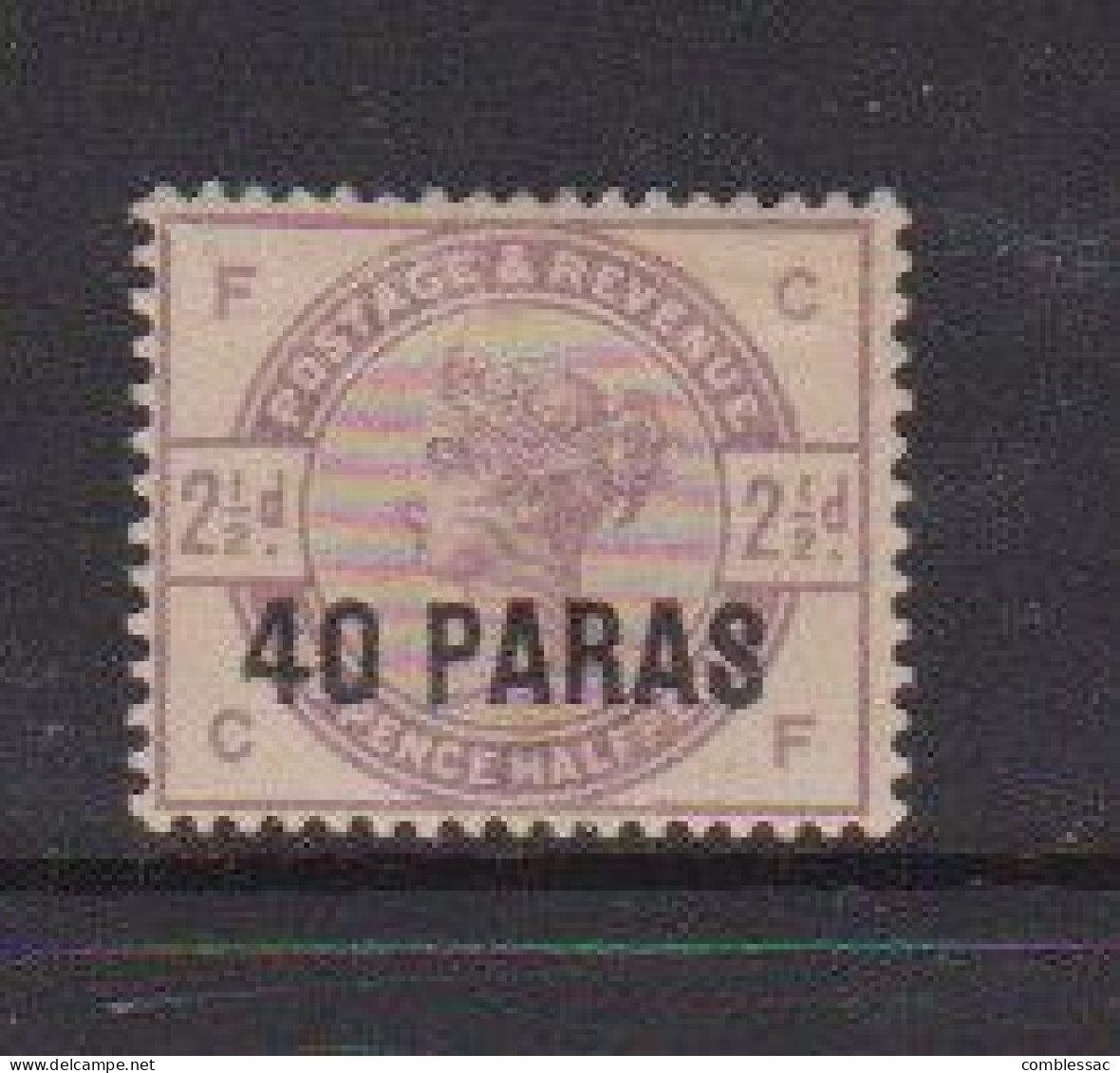 BRITISH  LEVANT    1885    40pa  On  2 1/2d  Lilac    MH - Levante Britannico