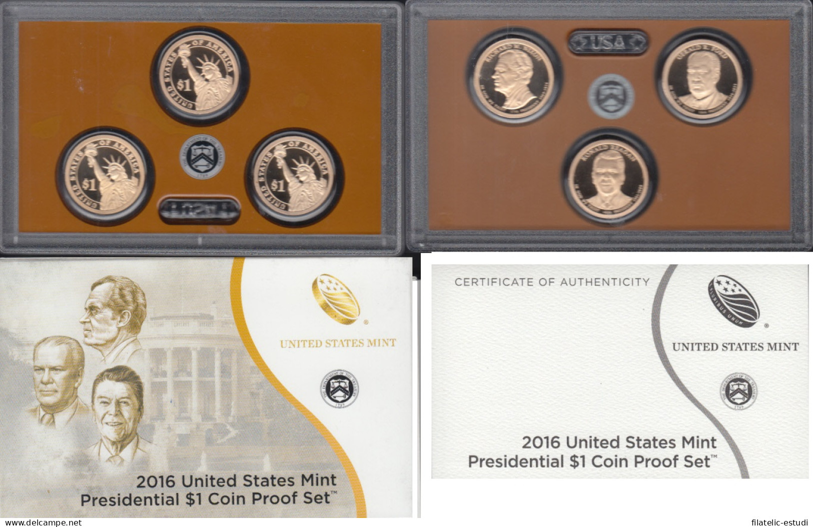 Estados Unidos USA 2016 Monedas 3 Coins 1 $ Set Proof San Francisco - Collezioni