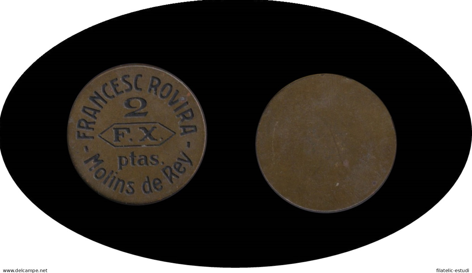 Francesc Rovira  F.X. 2 Pesetas Molins De Rey - Sin Clasificación