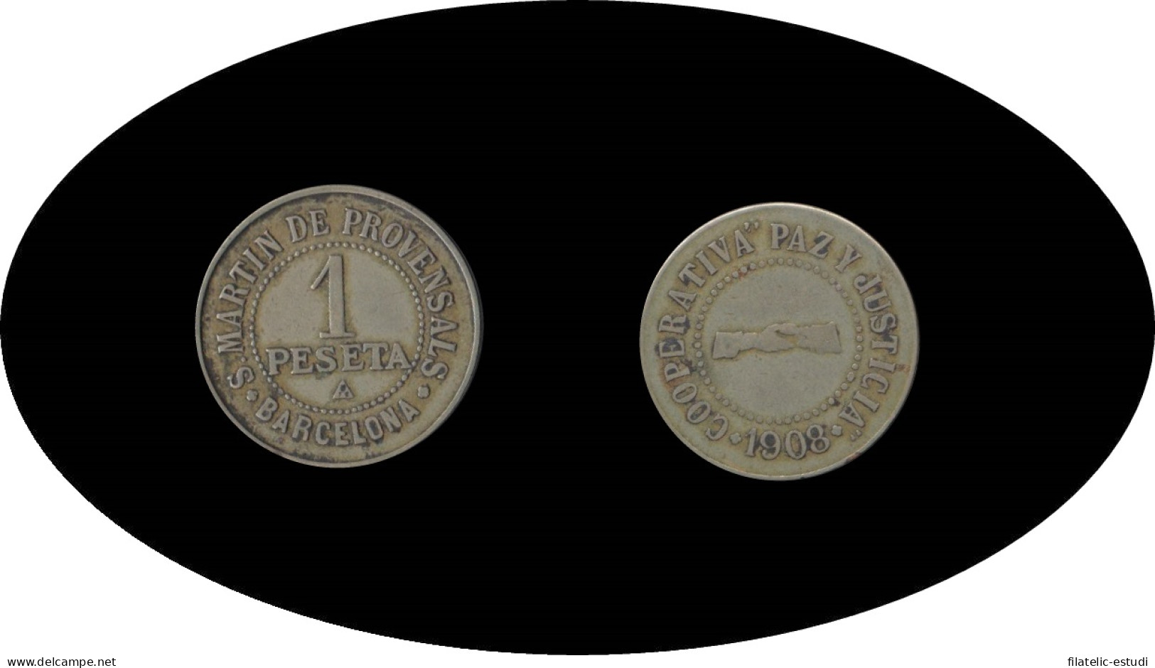 Cooperativa San Martin De Provensals Paz Y Justícia 1 Peseta 1900 - Zonder Classificatie