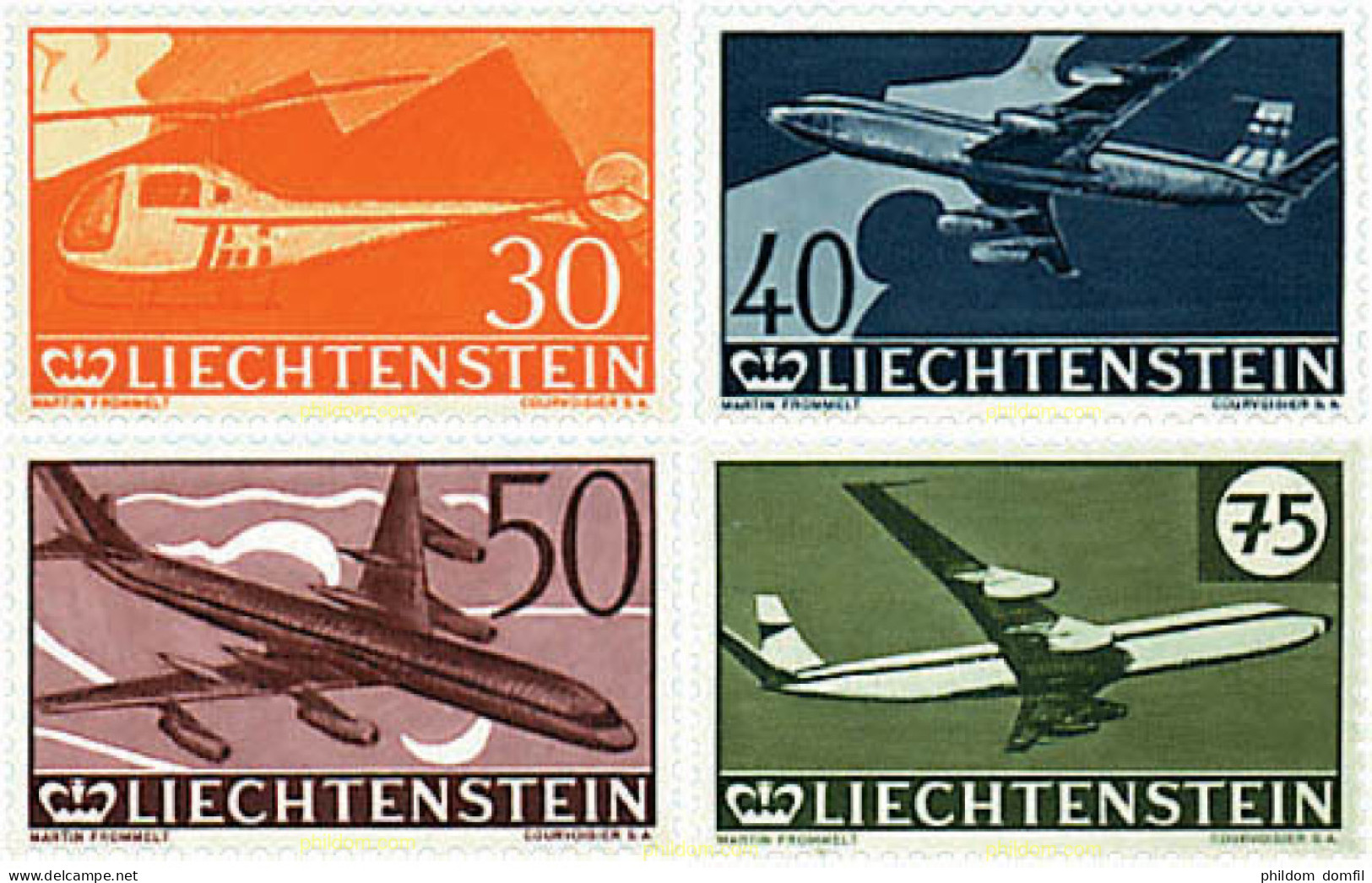 80763 MNH LIECHTENSTEIN 1960 30 ANIVERSARIO DEL SELLO AEREO - Neufs