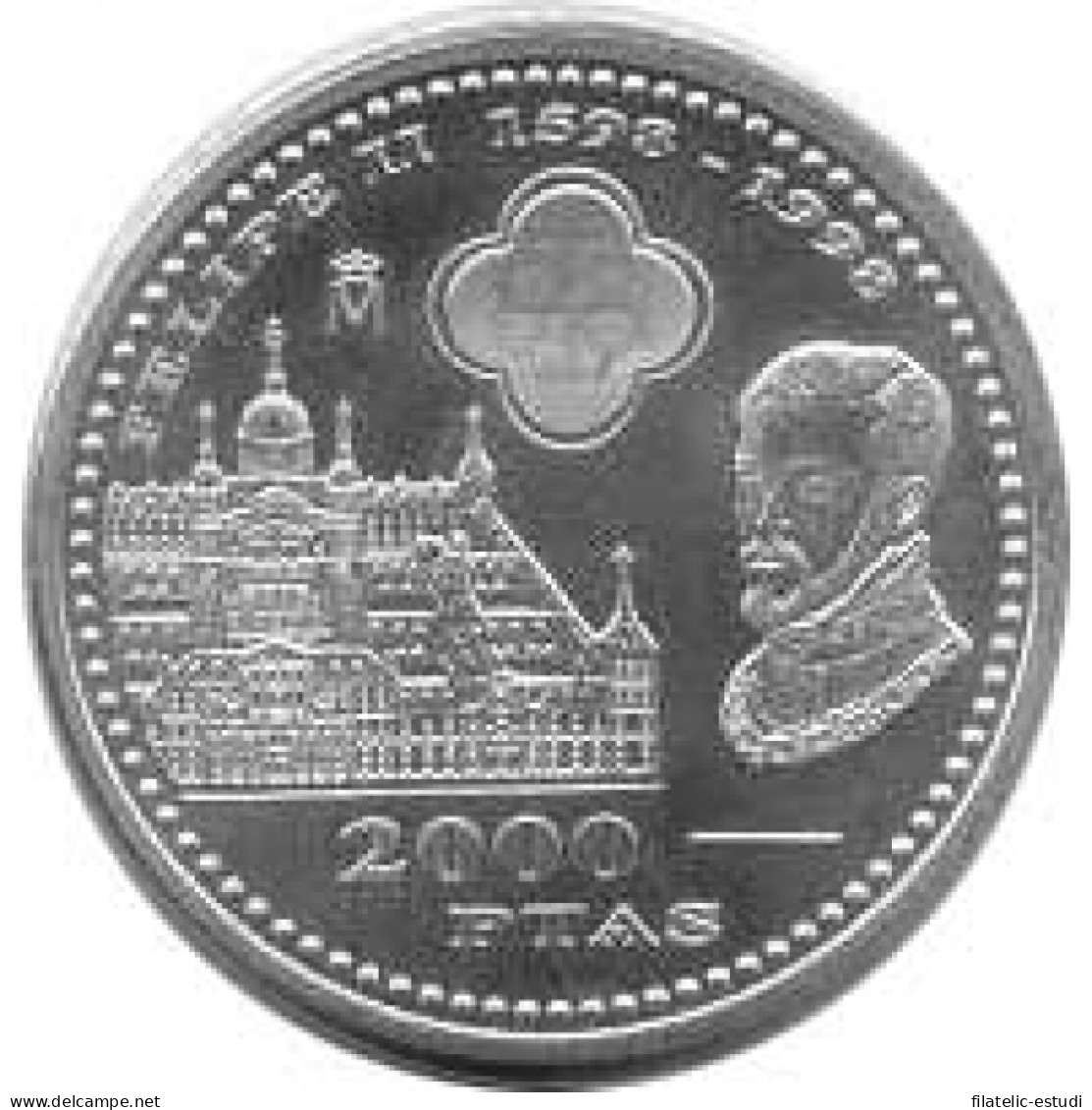 España Juan Carlos 2000 Pesetas 1998 De Plata Felipe II Escorial - [ 4] 1975-…: Juan Carlos I.