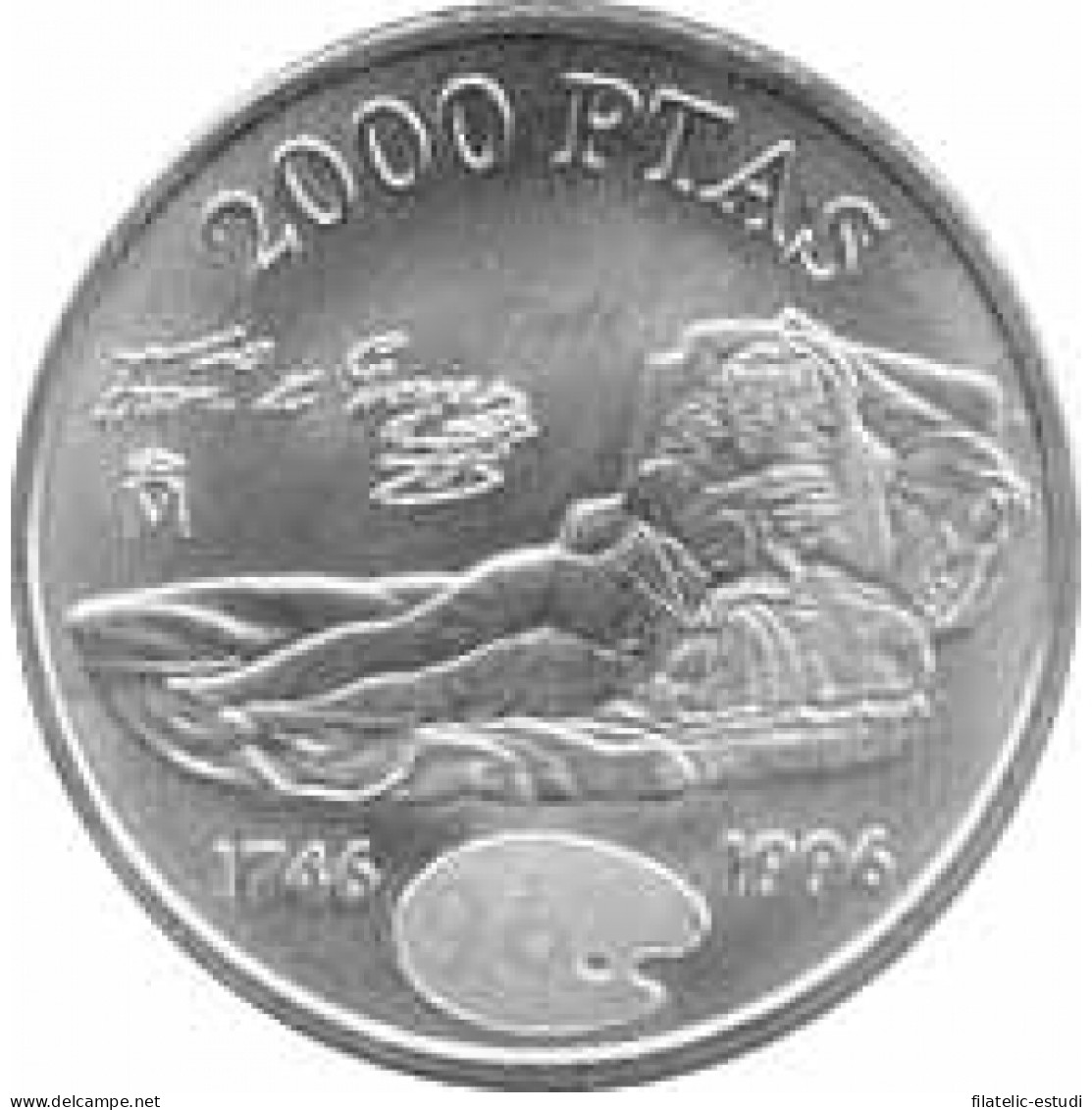 España Juan Carlos 2000 Pesetas 1996 De Plata Maja Vestida Goya - [ 4] 1975-…: Juan Carlos I.