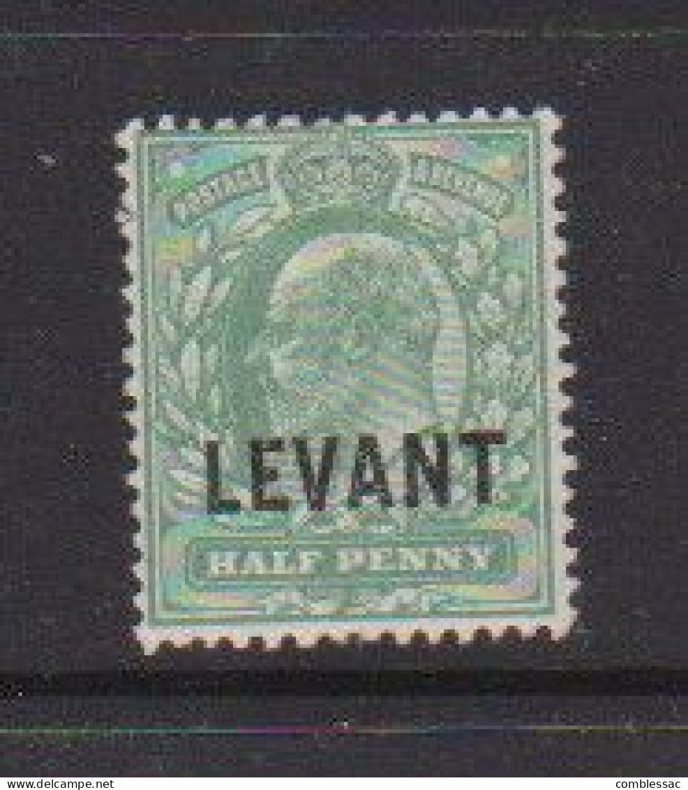 BRITISH  LEVANT    1905    King  Edward  VII  Opt  LEVANT  1/2d  Green    MH - Levante Británica