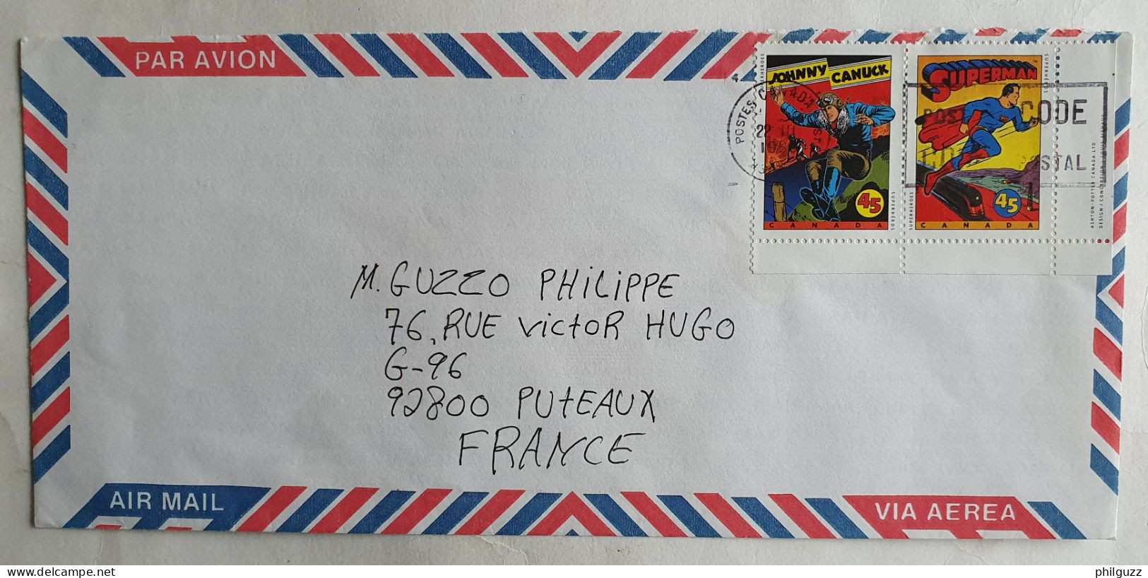 Lettre Courrier Canada Superman Johnny Canuk 1 - Tarjetas Postales