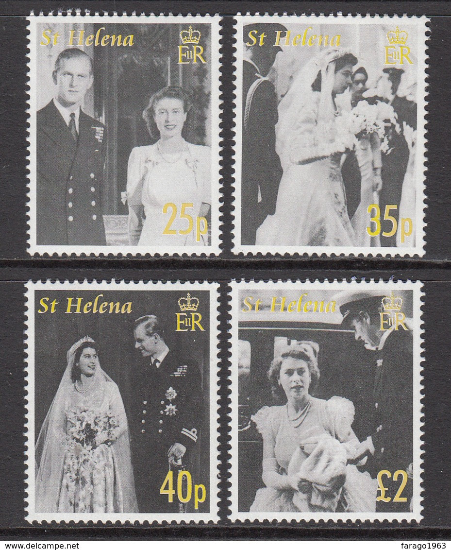 2007 St Helena QEII Wedding Anniversary Complete Set Of  4 MNH - St. Helena