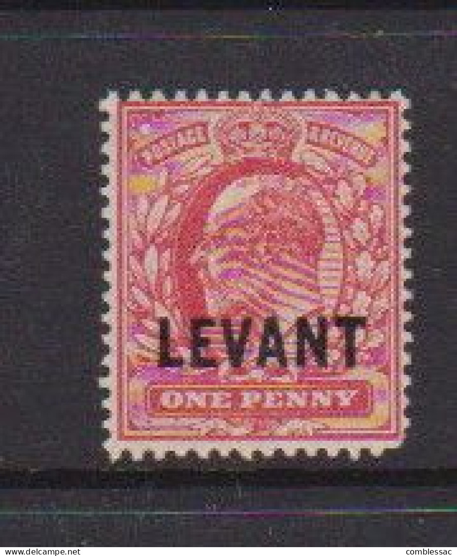 BRITISH  LEVANT    1905    King  Edward  VII  Opt  LEVANT  1d  Red  (1 Short   Perf  Hence  Price)    MH - Levante Britannico