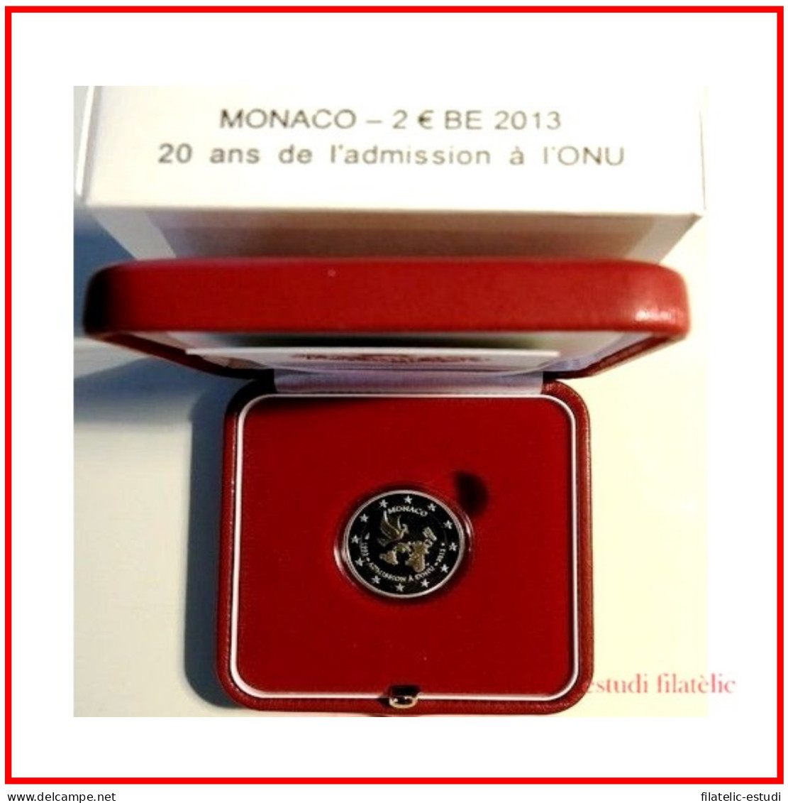 Monaco 2013 Cartera Estuche Oficial Moneda 2 € Euros Proof ONU - Autres & Non Classés