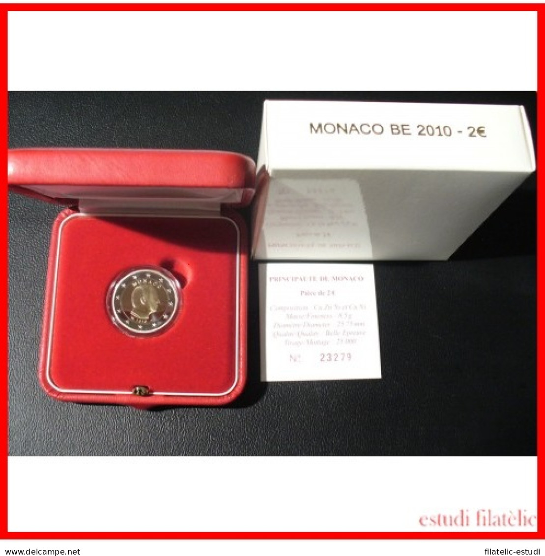 Monaco 2010 Cartera Estuche Oficial Moneda 2 € Euros Alberto  Proof - Autres & Non Classés