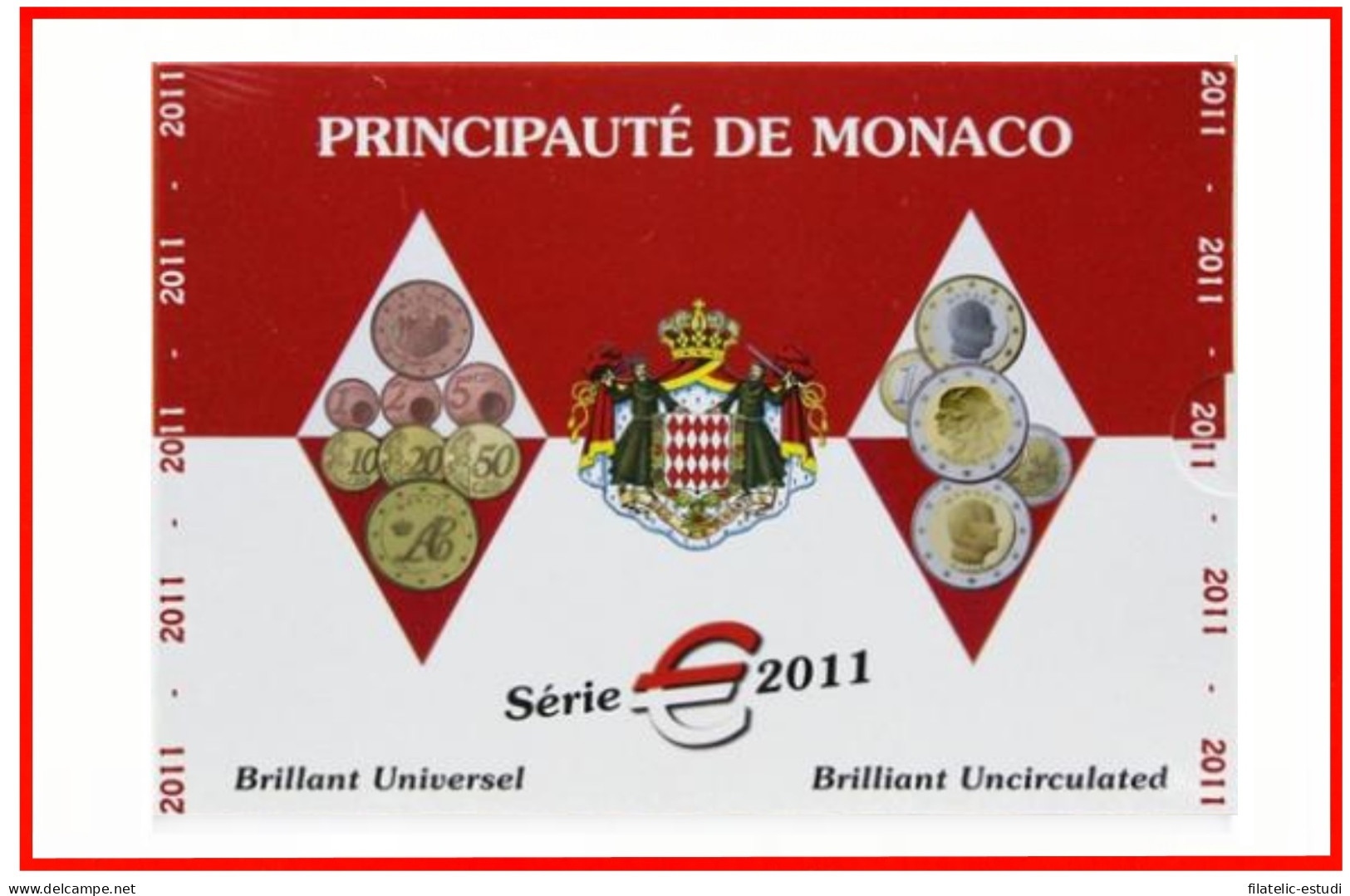 Monaco 2011 Cartera Oficial Monedas € Euro Set - Autres & Non Classés
