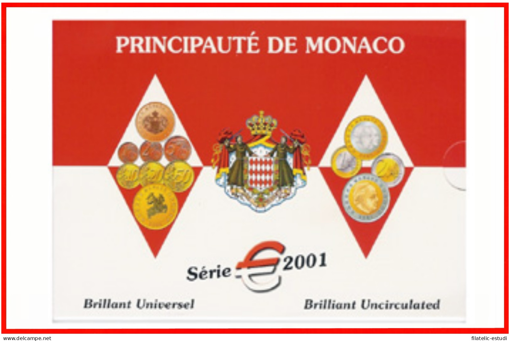 Monaco  2001 Cartera Oficial Monedas € Euro Set - Autres & Non Classés