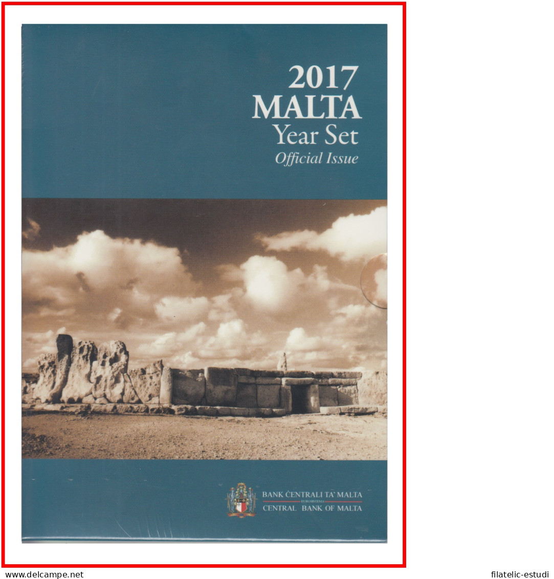 Malta 2017 Cartera Oficial Monedas € Euro + 2 Euros Conm Templos Hagar Qim - Autres & Non Classés