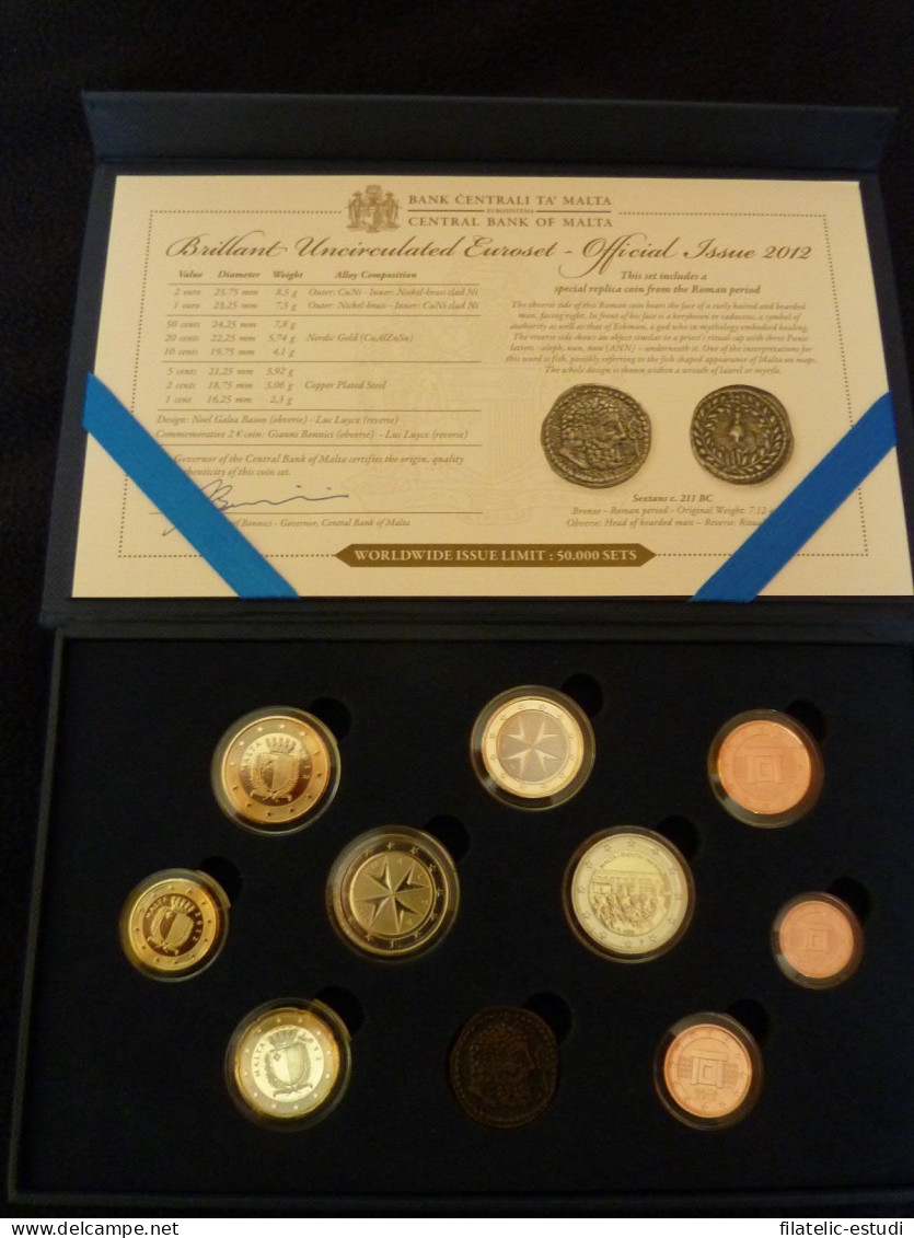 Monedas Euros Malta Cartera 2012 Incluye 2 Euros Conmemorativa - Autres & Non Classés