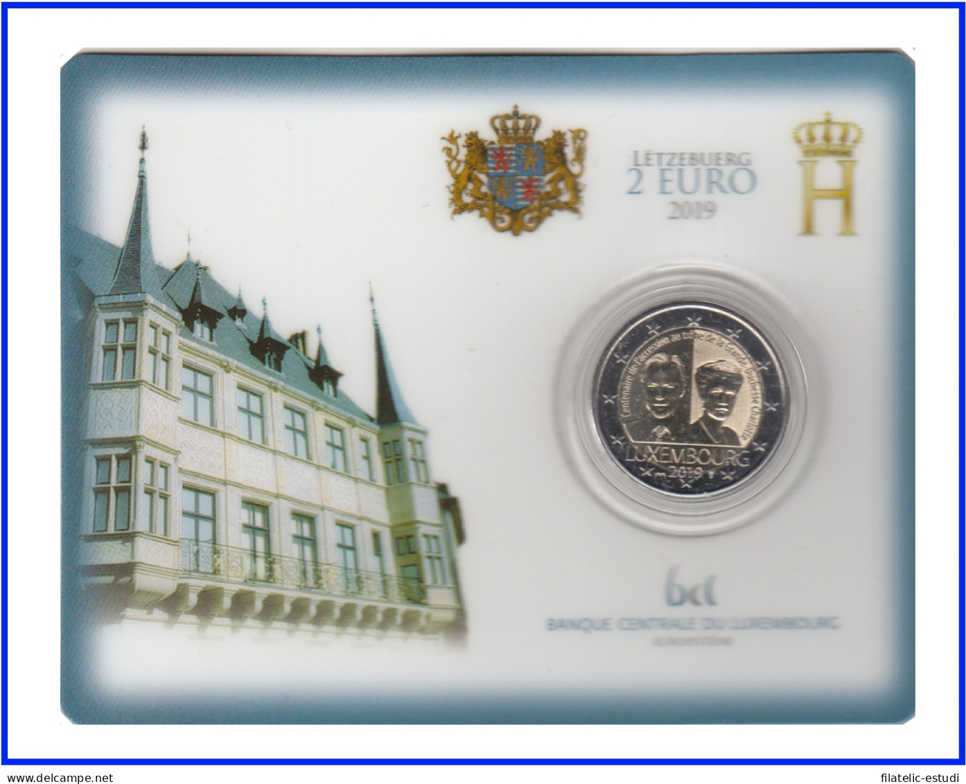 Luxemburgo 2019 Cartera Oficial Coin Card Moneda 2 € Conm Duquesa Carlota - Autres & Non Classés