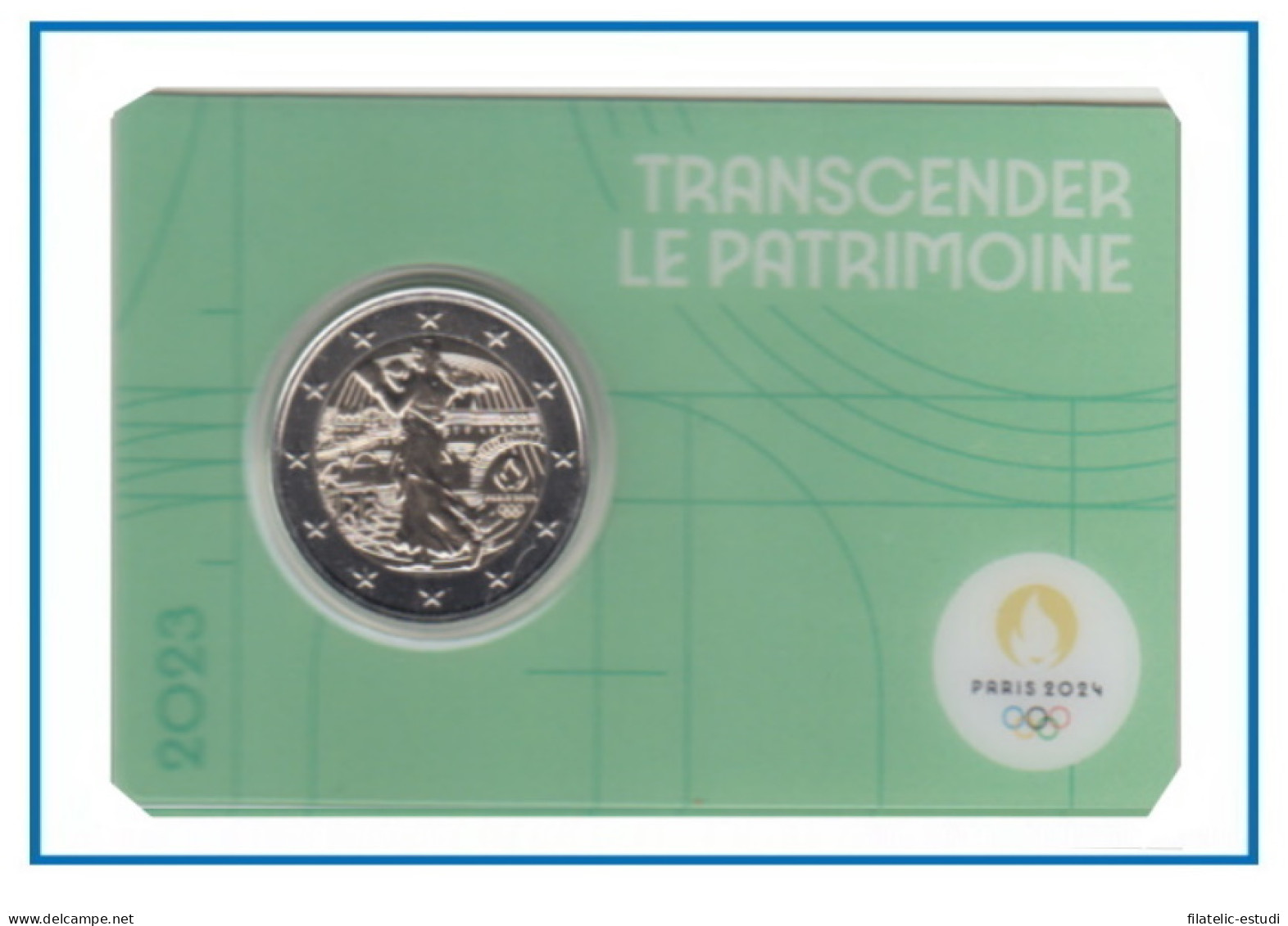Francia France 2023 Cartera Oficial Coin Card 2€ Euros Conm. 3v París 2024 - Altri & Non Classificati