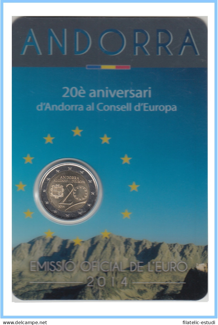 Andorra  2014 Cartera Oficial  Moneda De 2€ Conmemorativos  Consell De Europa - Altri & Non Classificati