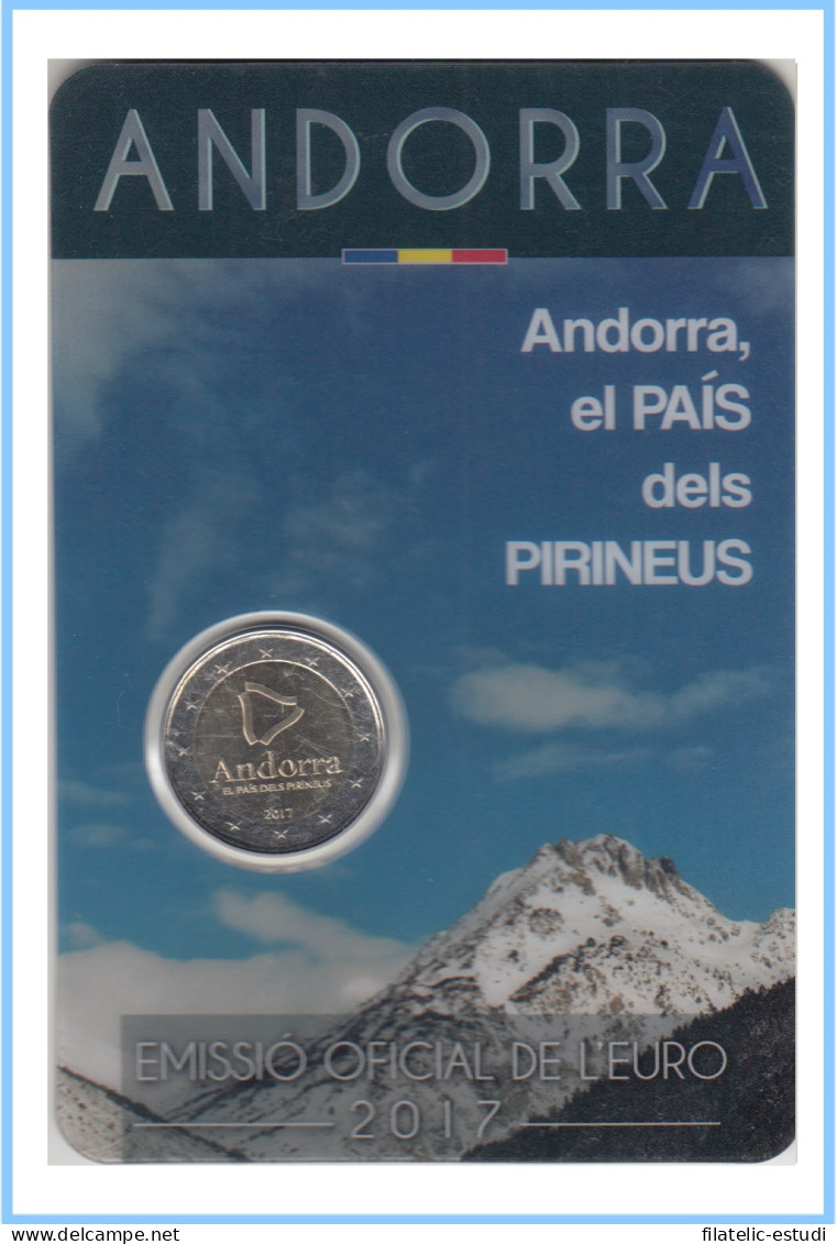 Andorra 2017 Cartera Oficial Coin Card Moneda 2 € Conmemorativos Pirineos - Altri & Non Classificati