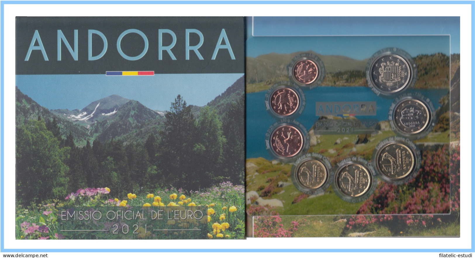 Andorra 2021 Cartera Oficial Euros € La Moneda De Andorra Tirada: 10.500 - Altri & Non Classificati