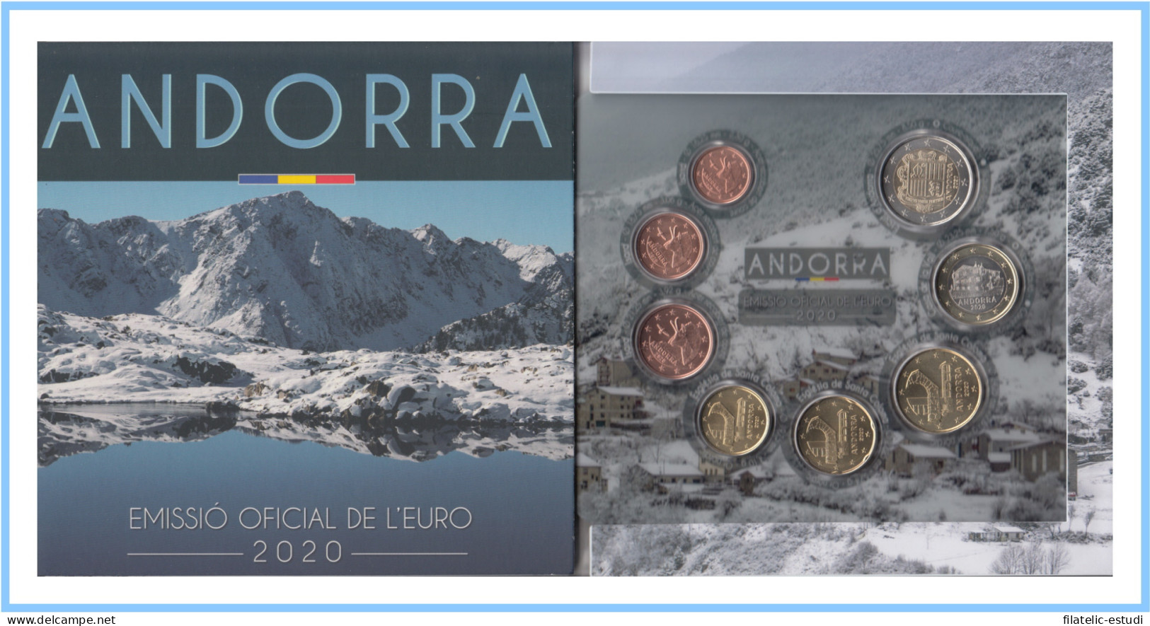 Andorra 2020 Cartera Oficial Euros € La Moneda De Andorra - Altri & Non Classificati