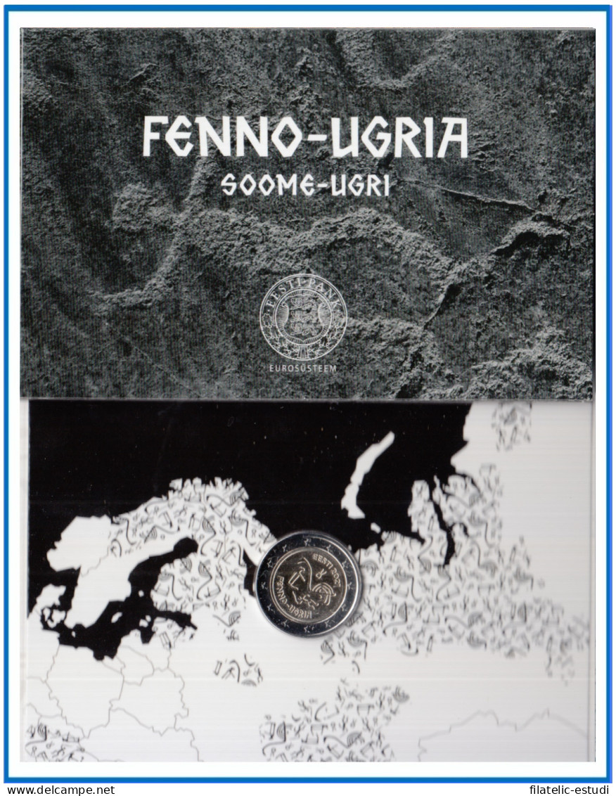 Estonia 2021 Cartera Oficial Coin Card Moneda 2 € Conm Fenno-Ugria - Other & Unclassified