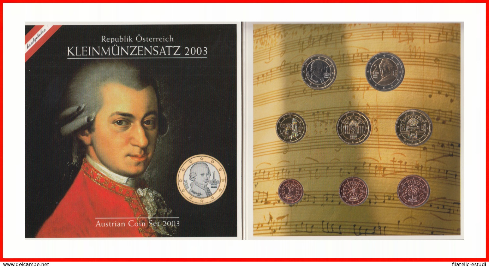 Austria 2003 Cartera Oficial Monedas € Euros - Altri & Non Classificati