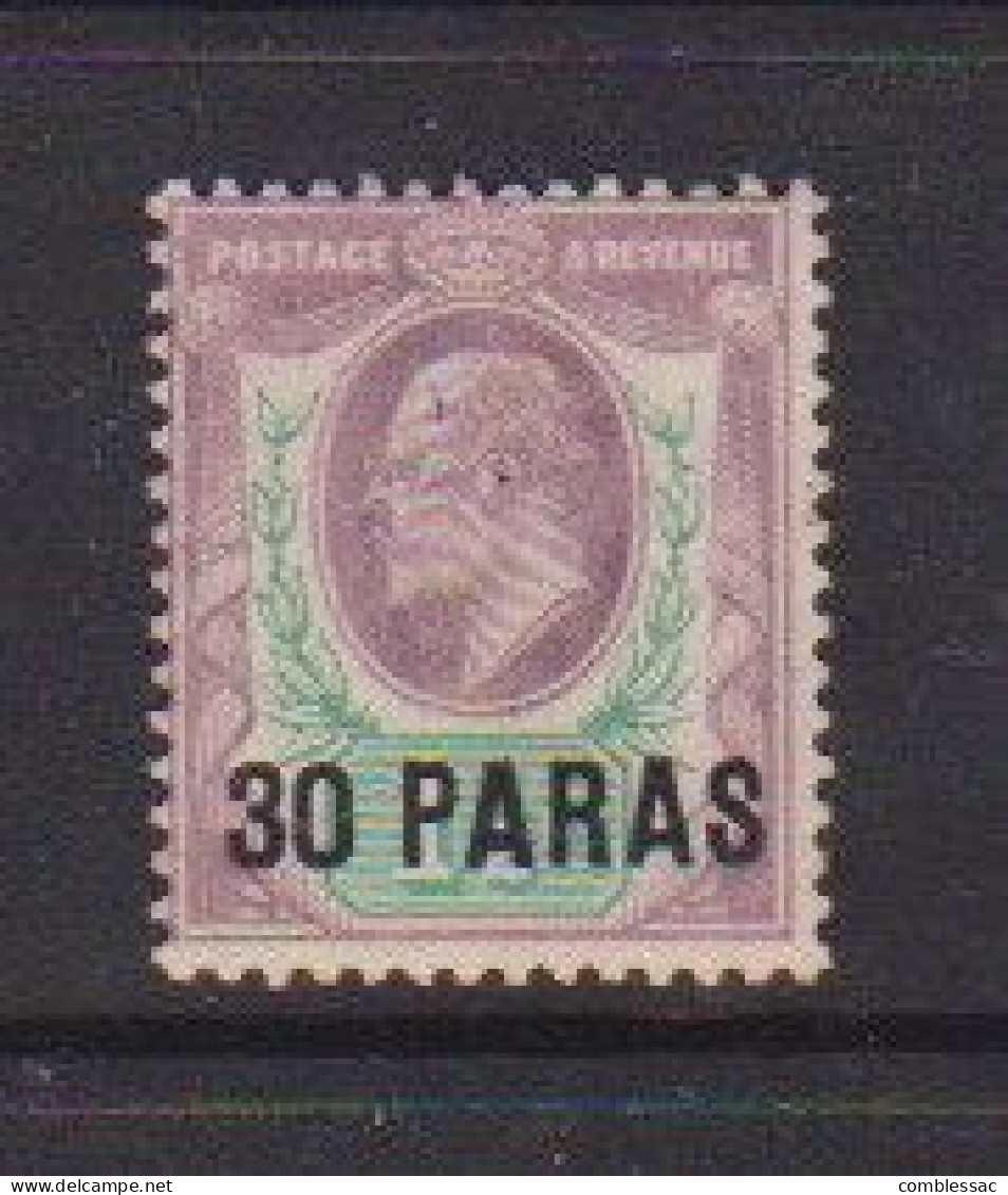 BRITISH  LEVANT    1909    King  Edward  VII   03pa  On  1 1/2d  Pale  Dull  Purple  And  Green    MH - British Levant