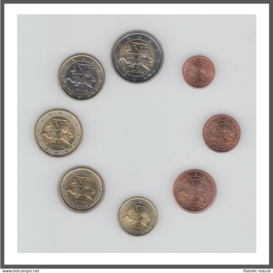Lituania 2015 Emisión Monedas Sistema Monetario Euro € Tira - Other & Unclassified